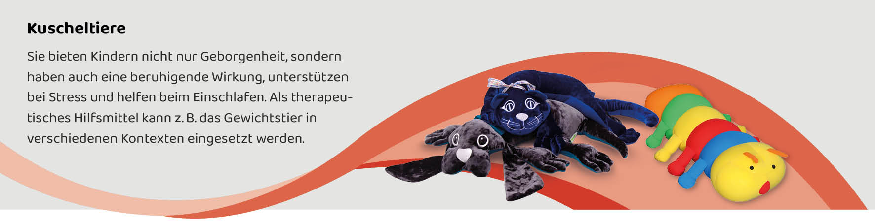 Therapeutische Kuscheltiere und Gewichtstiere zur Stressreduktion und Einschlafhilfe für Kinder – farbenfrohe Plüschtiere mit beruhigender Wirkung