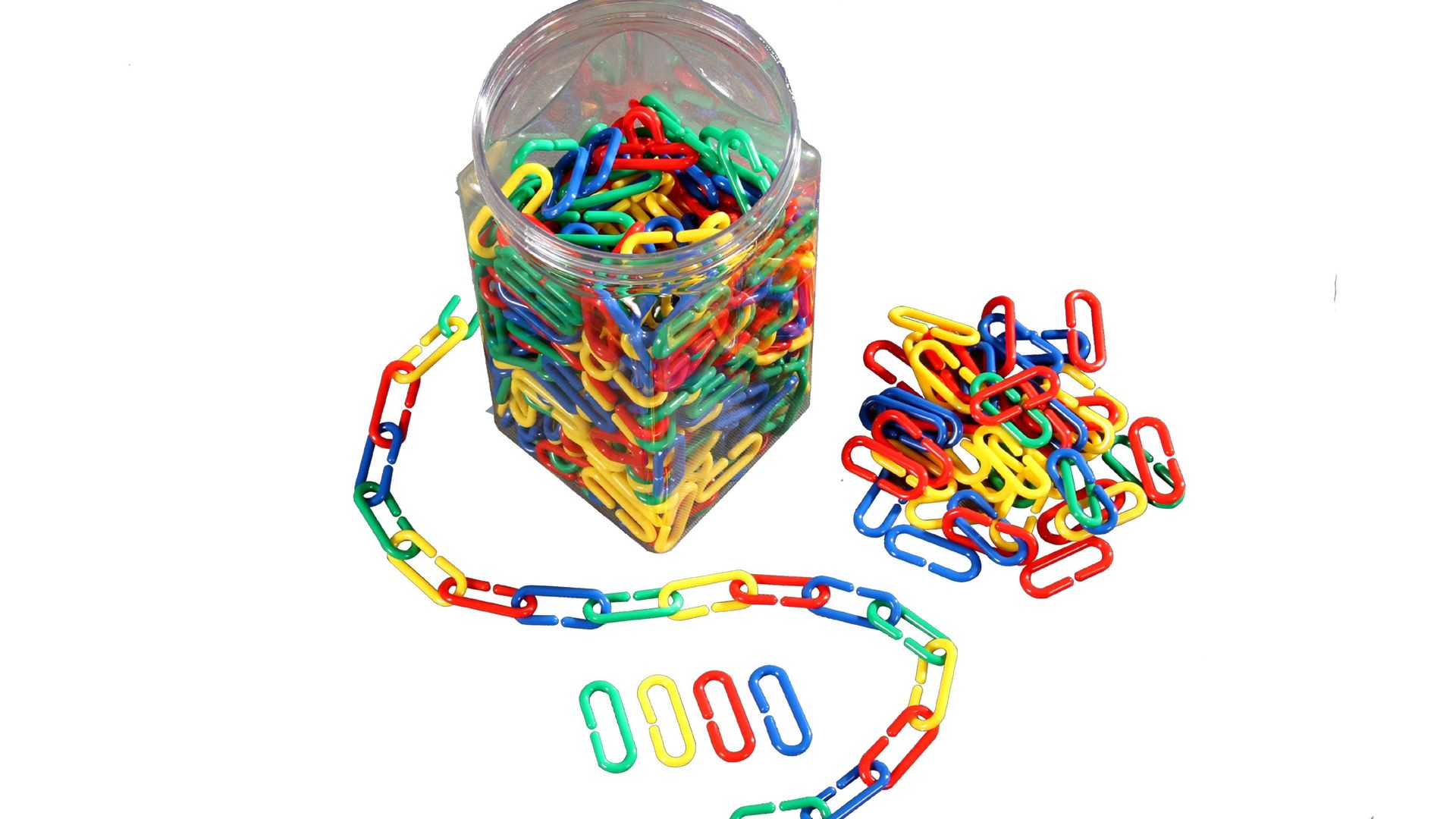 Gliederketten 4 farben, 500 Stck im Plastikbehälter