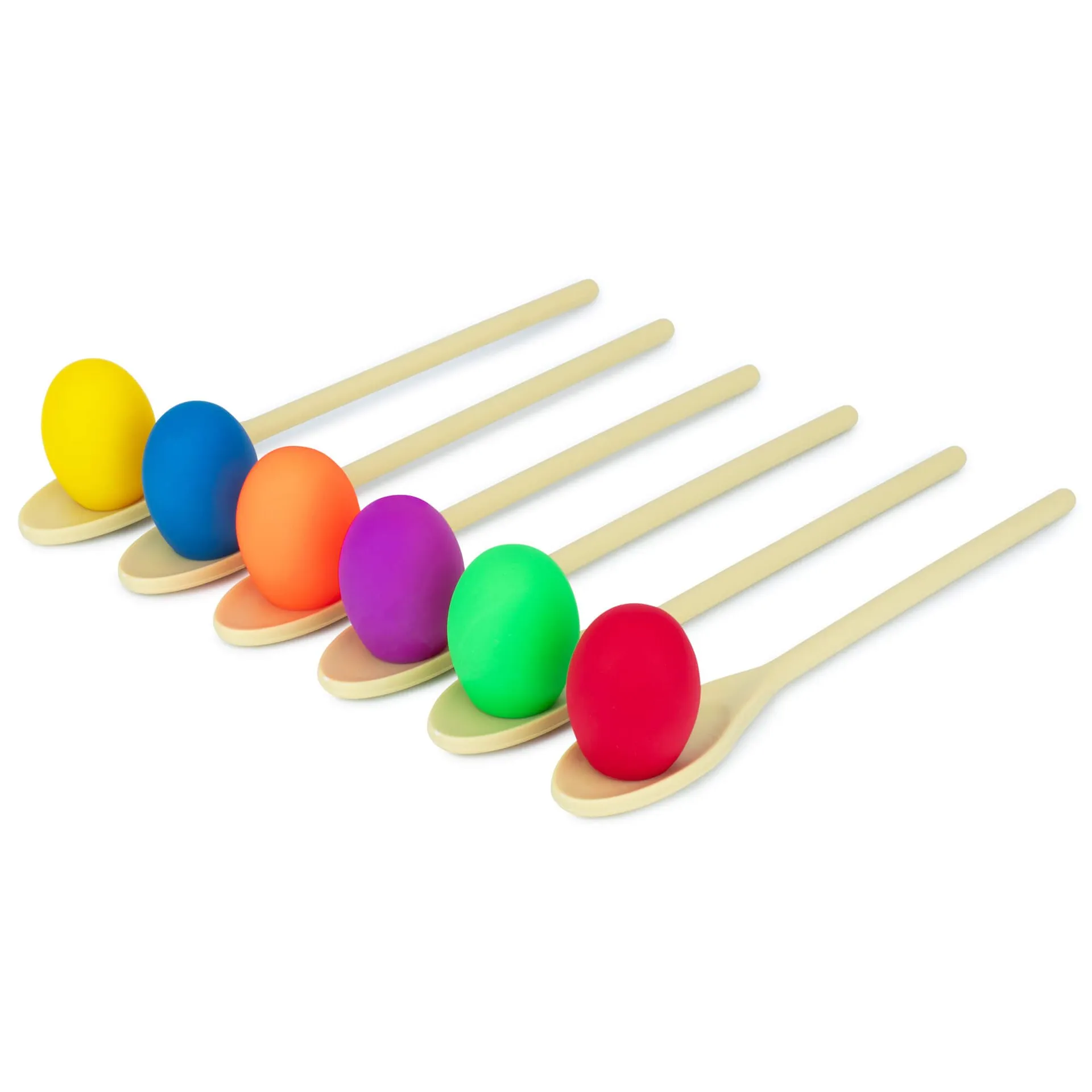 Buntes Eierlaufen 6er Set | 6 Eier, 6 Löffel | Dragon Toys